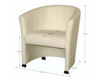 Konferenčné kreslo na kolieskach Eliza - béžová ekokoža