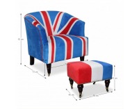 Kreslo s taburetkou Grejt - vzor