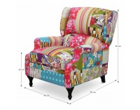 Kreslo (ušiak) Dimo Typ 2 - vzor patchwork