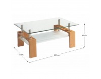 Konferenčný stolík Libor - buk / číre sklo