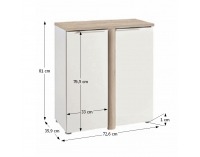 Dvojdverová komoda Mobel 303601 - biela / dub sonoma