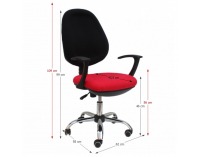 Kancelárska stolička Boban 802 - červená / čierna