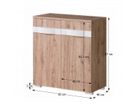 Dvojdverová komoda Rovin R-08 - san remo / biela