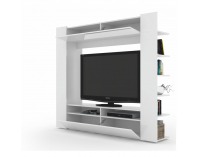Obývacia stena Media - biela / biely pololesk