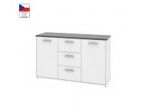 Dvojdverová komoda Zara 23 - biela / čierna