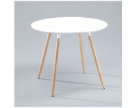 Okrúhly jedálenský stôl Masina - prírodná / biela