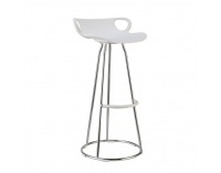 Barová stolička Gladi - chróm / biela