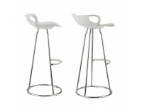 Barová stolička Gladi - chróm / biela