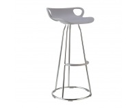 Barová stolička Gladi - chróm / sivá