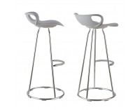 Barová stolička Gladi - chróm / sivá