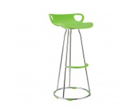 Barová stolička Gladi - chróm / zelená