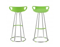 Barová stolička Gladi - chróm / zelená