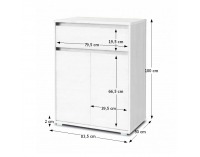 Dvojdverová komoda Tasilo 1 - biela