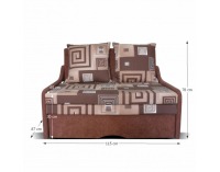 Rozkladacia pohovka s úložným priestorom Toy - hnedá