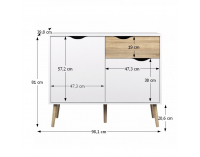 Dvojdverová komoda Oslo 75387 - dub sonoma / biela