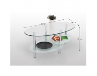 Konferenčný stolík Sany C-709 - chróm / sklo