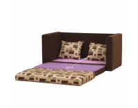 Rozkladacia pohovka s úložným priestorom Katarina - hnedá / vzor