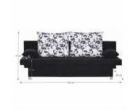 Rozkladacia pohovka s úložným priestorom Veli - čierna