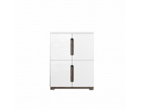 Štvordverová komoda Lorien LS 44 - san remo / biela / biely vysoký lesk