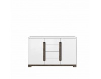 Dvojdverová komoda Lorien LS 46 - san remo / biela / biely vysoký lesk