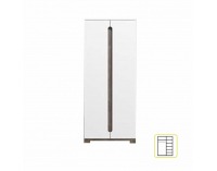 Šatníková skriňa Lorien LS 72 2D - san remo / biela / biely vysoký lesk