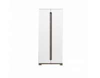 Šatníková skriňa Lorien LS 72 2D - san remo / biela / biely vysoký lesk