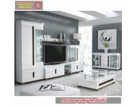 Rozkladací jedálenský stôl Lorien LS 88 - biela / biely vysoký lesk