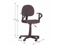 Kancelárska stolička s podrúčkami TC3-227 - čierna