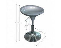 Barová stolička Karmin New - strieborná / chróm