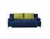 Rozkladacia pohovka s úložným priestorom Tami - modrá / zelená