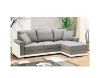 Rohová sedačka s rozkladom a úložným priestorom Indiana P - béžovosivá / biela