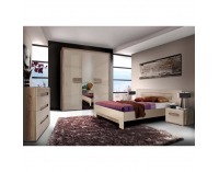 Posteľový rám Triztan 160 - dub antický / béžový vysoký lesk