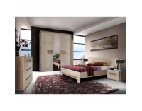 Šatníková skriňa Triztan 2D - dub antický / béžový vysoký lesk