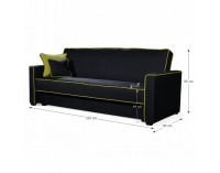 Rozkladacia pohovka s úložným priestorom Lumia - čierna / neónová