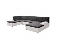 Rohová sedačka U Houston L - biela / sivá