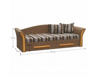 Rozkladacia pohovka s úložným priestorom Patryk - hnedá Arena / jelša