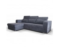 Rohová sedačka s rozkladom a úložným priestorom Luxor L - tmavosivá
