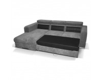 Rohová sedačka s rozkladom a úložným priestorom Luxor L - tmavosivá