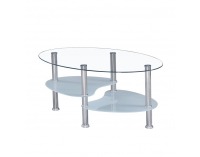 Konferenčný stolík Wave New - oceľ / číre a mliečne sklo