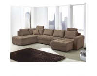 Rohová sedačka U s rozkladom Mantego New L - hnedá