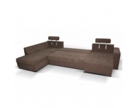 Rohová sedačka U s rozkladom Mantego New L - hnedá