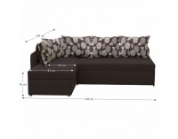 Rohová sedačka s rozkladom a úložným priestorom Hugo 2 L - čokoládová