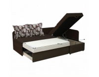 Rohová sedačka s rozkladom a úložným priestorom Hugo 2 P - čokoládová