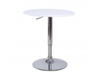 Barový stôl Brany - chróm / biela