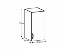 Horná kuchynská skrinka Royal G40 P - biela / sosna nordická