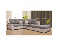 Rohová sedačka Ida P - béžová / sivobéžová melírovaná