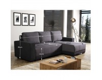 Rohová sedačka s rozkladom a úložným priestorom Largo P - sivá