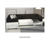 Rohová sedačka U s rozkladom Peter New L - čierna / sivá melírovaná