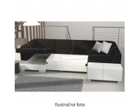 Rohová sedačka U s rozkladom Peter New P - čierna / sivá melírovaná