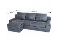 Rohová sedačka s rozkladom a úložným priestorom Ares L - sivá